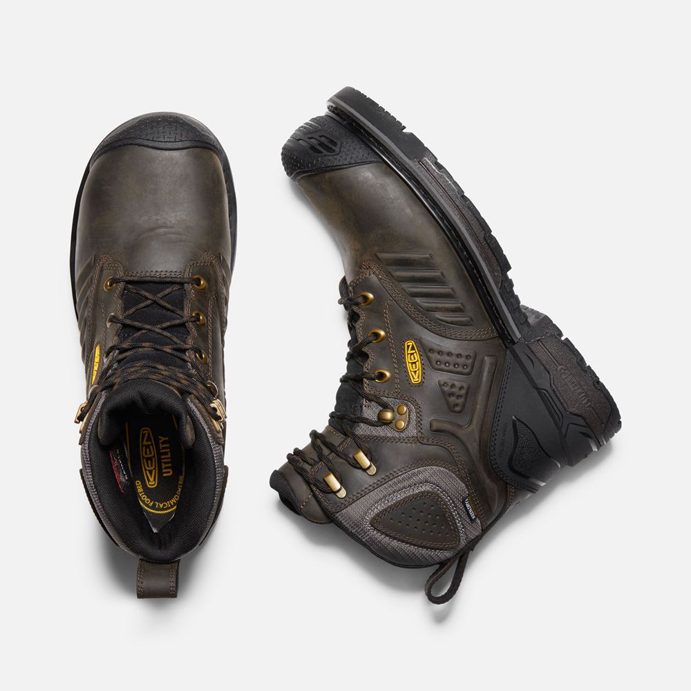 Keen Trekking Bot Erkek Siyah Kahverengi - Philadelphia 6\" Waterproof (Carbon-Fiber Toe) - Türkiye C